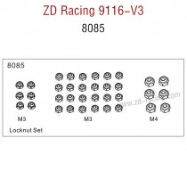 ZD Racing 9116-V3 Parts Monster Truck Parts Locknut Set 8085