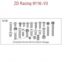 ZD Racing 9116-V3 Parts Monster Truck Parts Complete Screw Set 8108