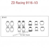 ZD Racing 9116-V3 Parts Monster Truck Parts All Ball Heads 8141