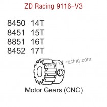 ZD Racing 9116-V3 Upgrade Parts Motor Gear CNC 8450 8451 8851 8452