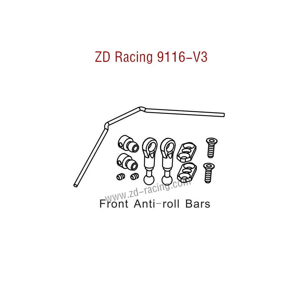 ZD Racing 9116-V3 Parts Front Anti-roll Bars 8044