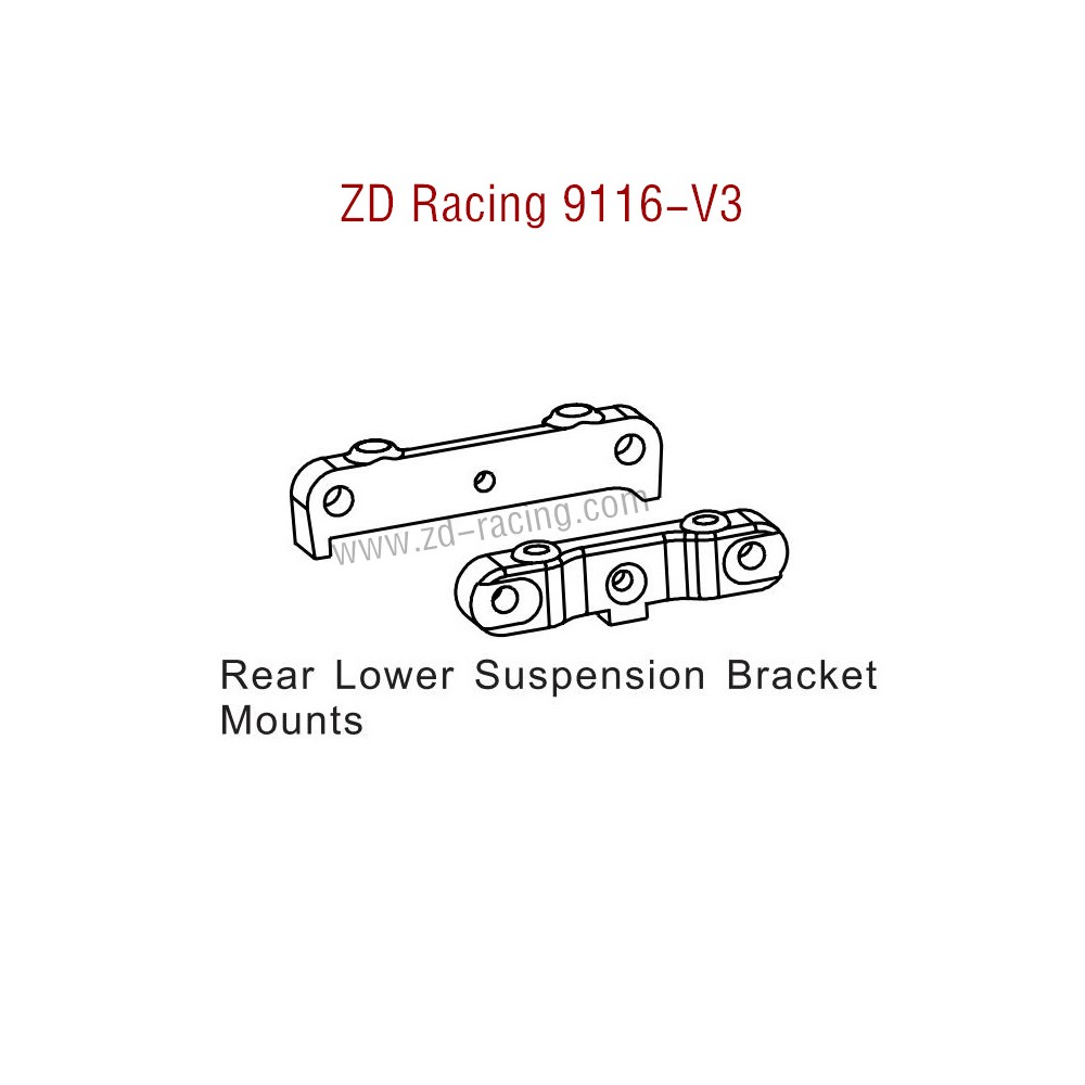 ZD Racing 9116-V3 Parts Rear Lower Suspension Bracket Mounts 9137