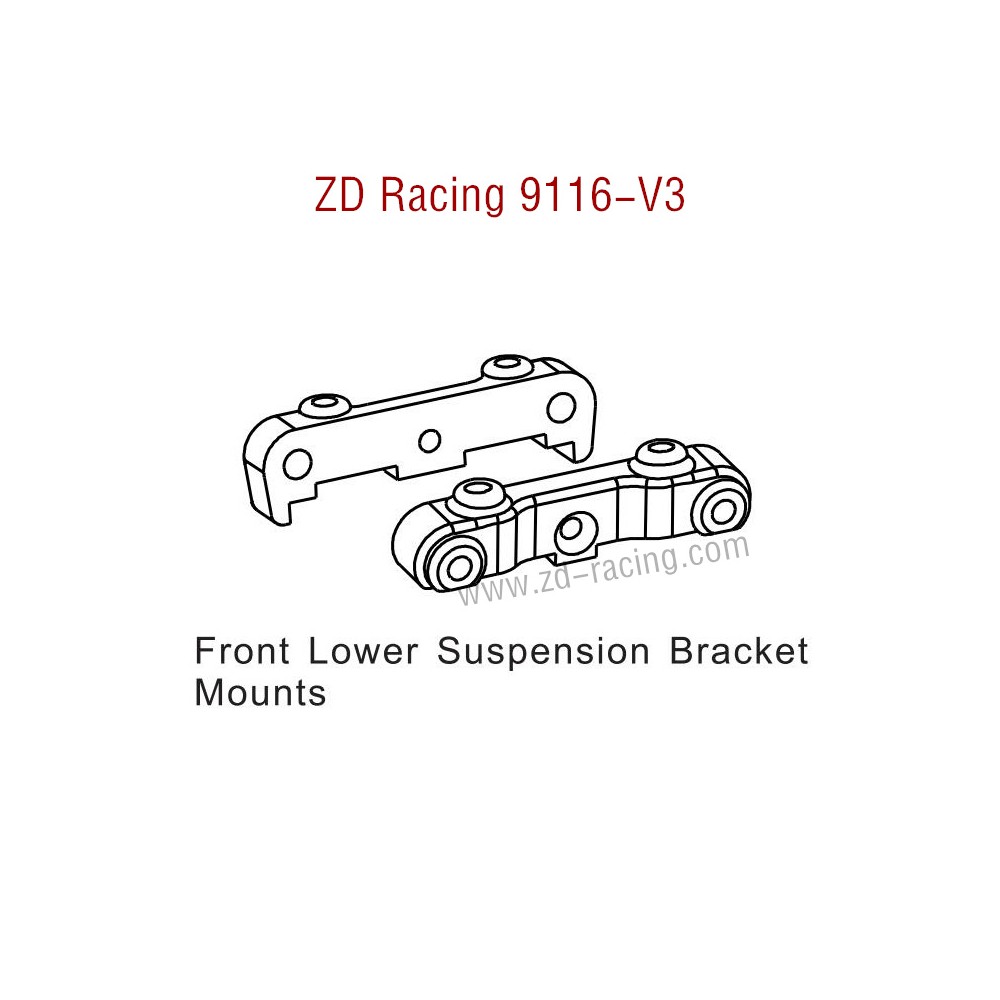 ZD Racing 9116-V3 Parts Front Lower Suspension Bracket Mounts 9138