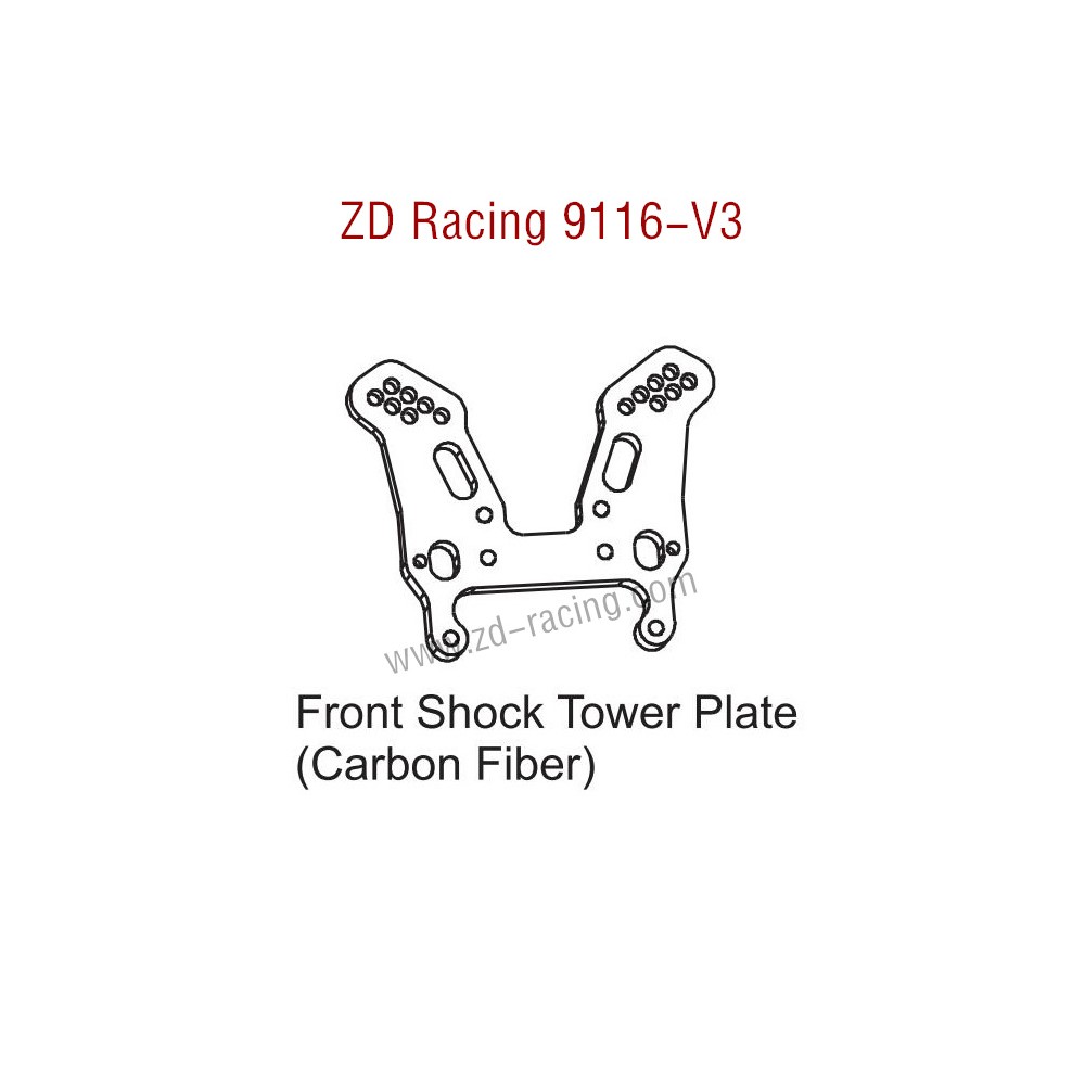 ZD Racing 9116-V3 Parts Front Shock Tower Plate Carbon Fiber 8240