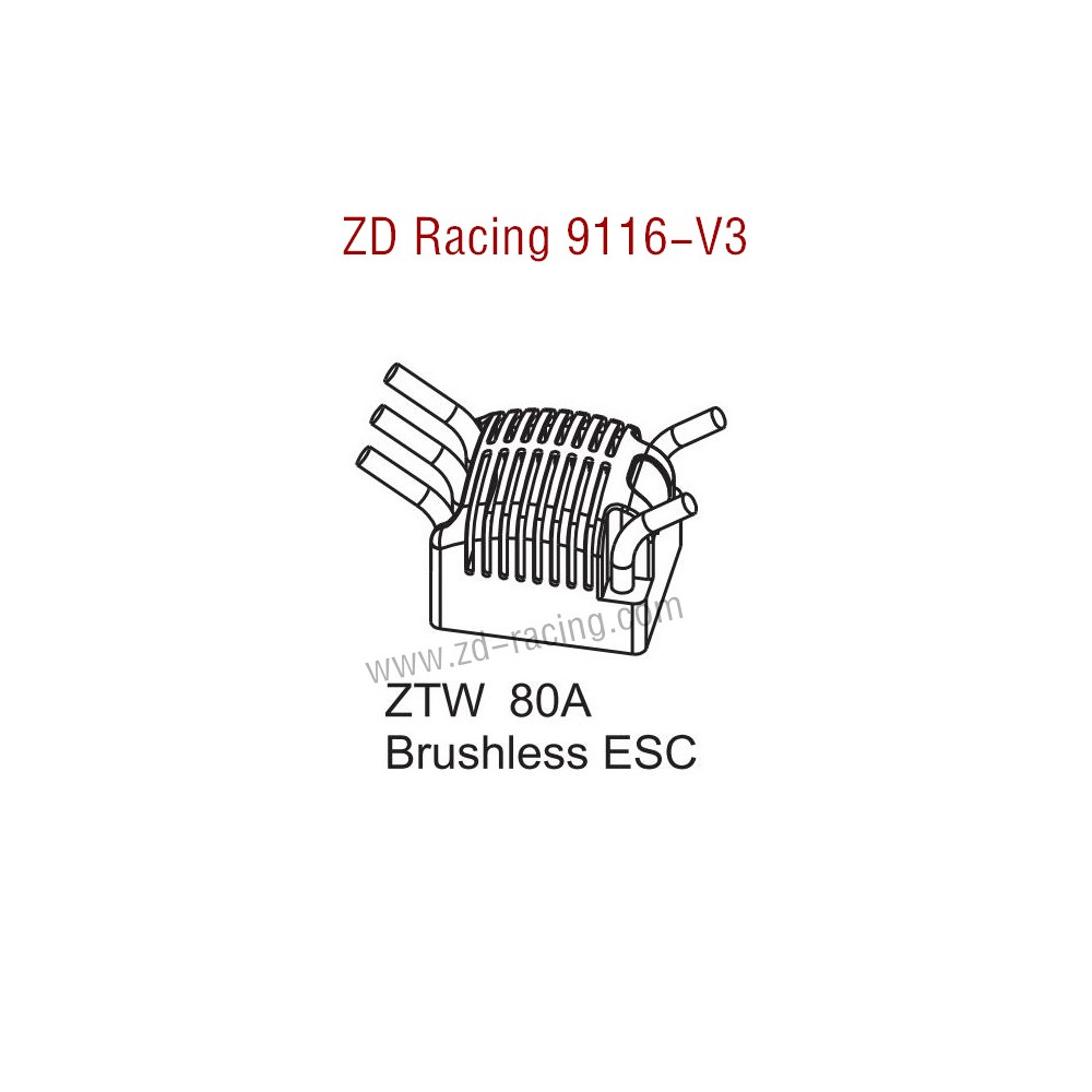 ZD Racing 9116-V3 Parts ZTW 80A Brushless ESC 8268