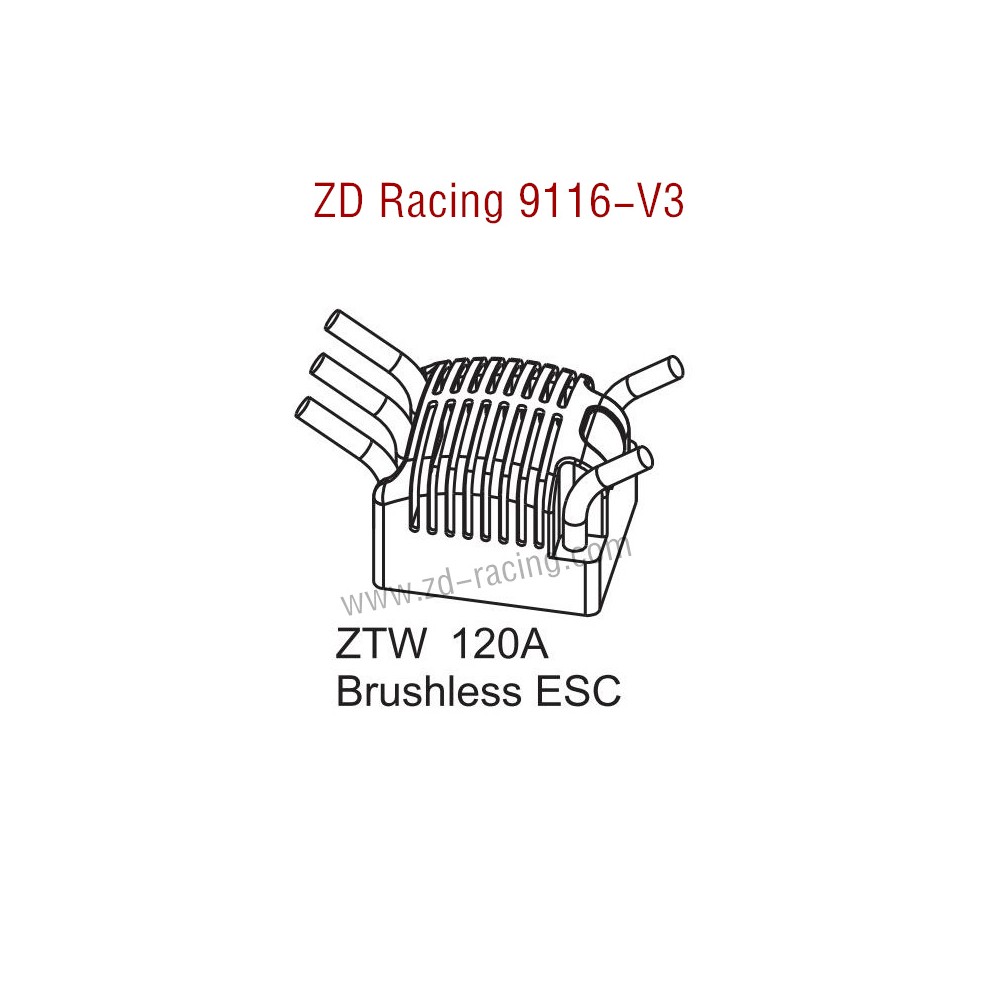 ZD Racing 9116-V3 Parts ZTW 120A Brushless ESC 8272