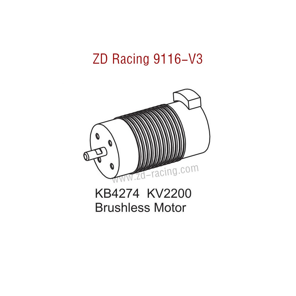 ZD Racing 9116-V3 Upgrade Parts KB4274 KV2200 Brushless Motor 8297