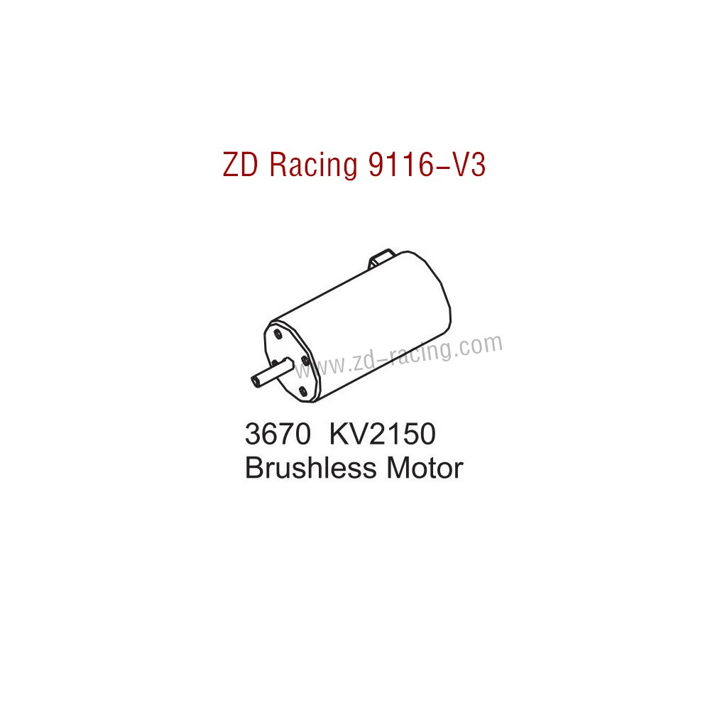 ZD Racing 9116-V3 Parts 3670KV 2150 Bruhless Motor 8471