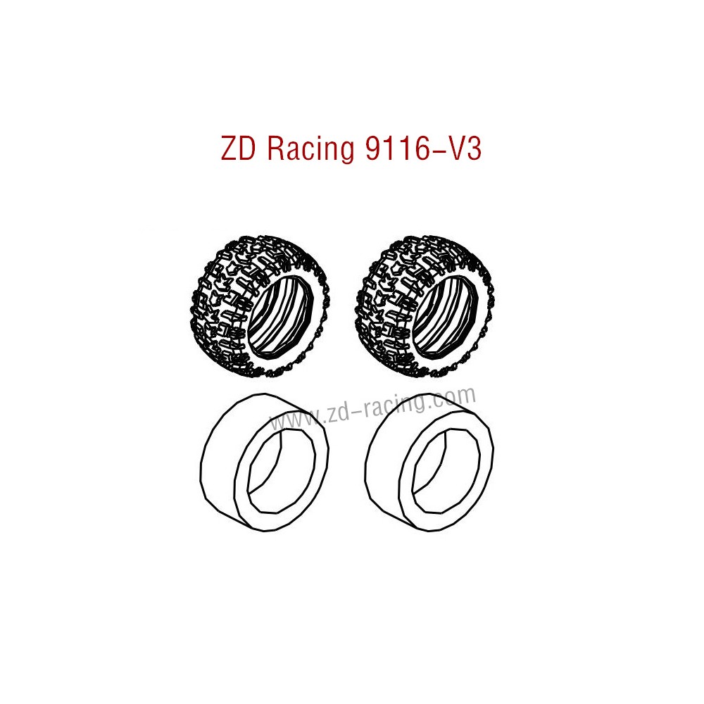 ZD Racing 9116-V3 Parts Tires and Wheels 8476