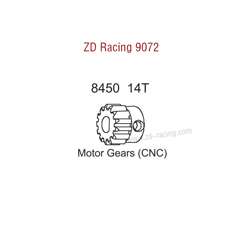 ZD Racing 9072 BX-8 Upgrade Parts 14T Motor Gear CNC 8450