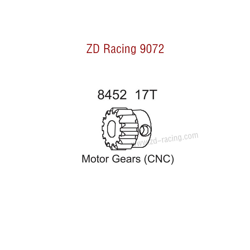 ZD Racing 9072 BX-8 Upgrade Parts 17T Motor Gear CNC 8452