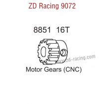 ZD Racing 9072 BX-8 Upgrade Parts 16T Motor Gear CNC 8851