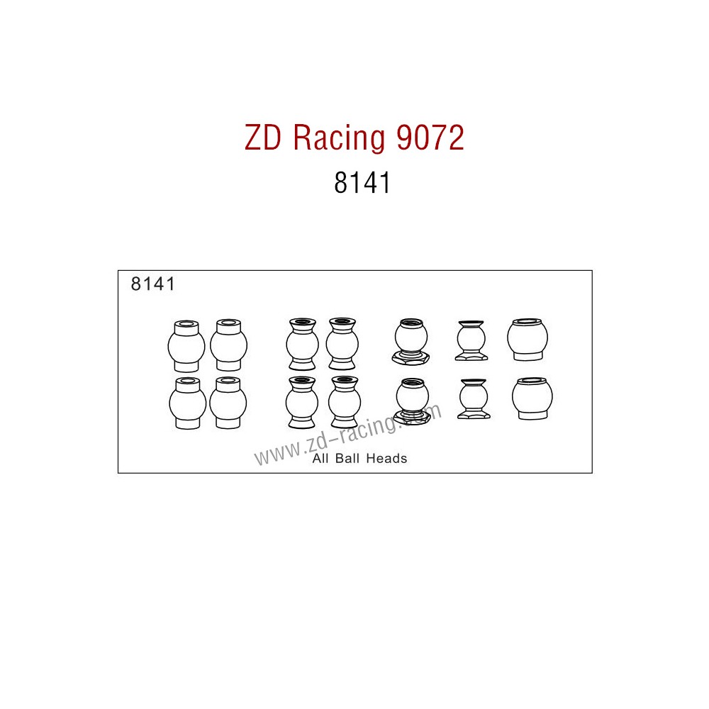 ZD Racing 9072 BX-8 Parts All Ball Heads 8141