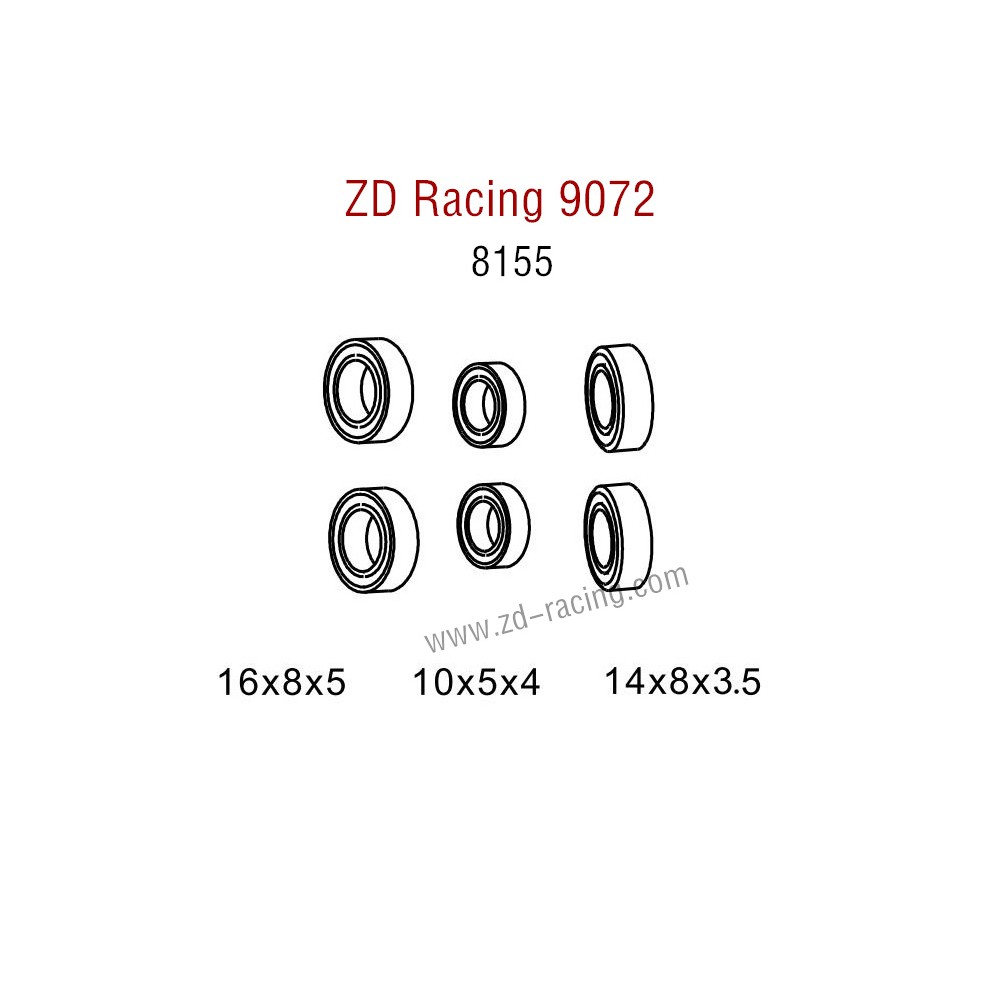 ZD Racing 9072 BX-8 Parts Bearing 8155