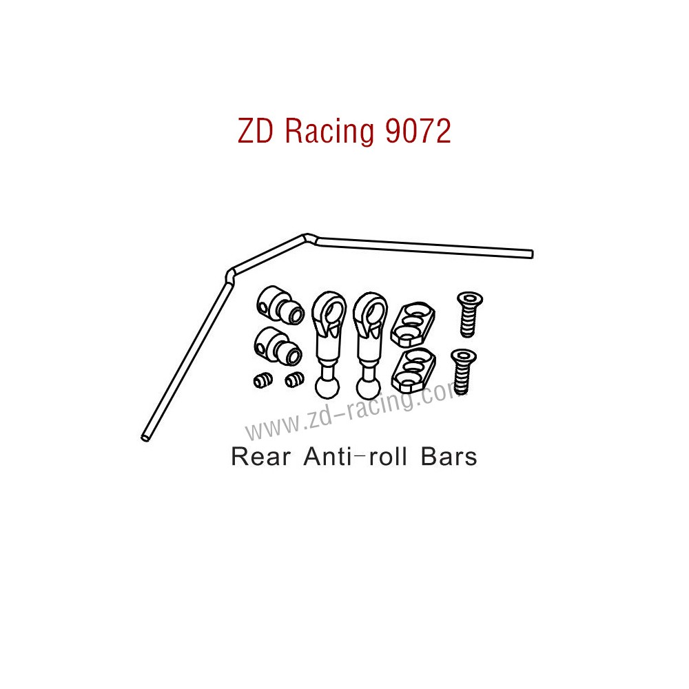 ZD Racing 9072 BX-8 Parts Rear Anti-Roll Bars 8043