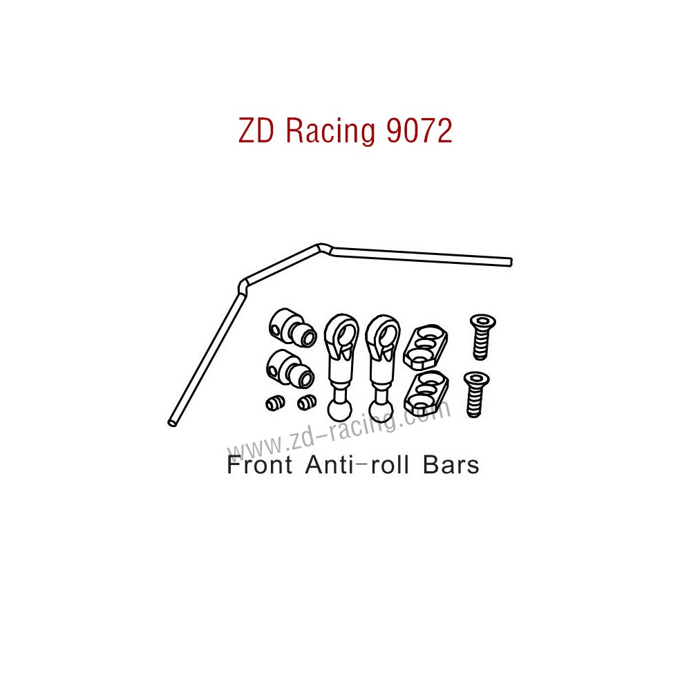 ZD Racing 9072 BX-8 Parts Front Anti-roll Bars 8044