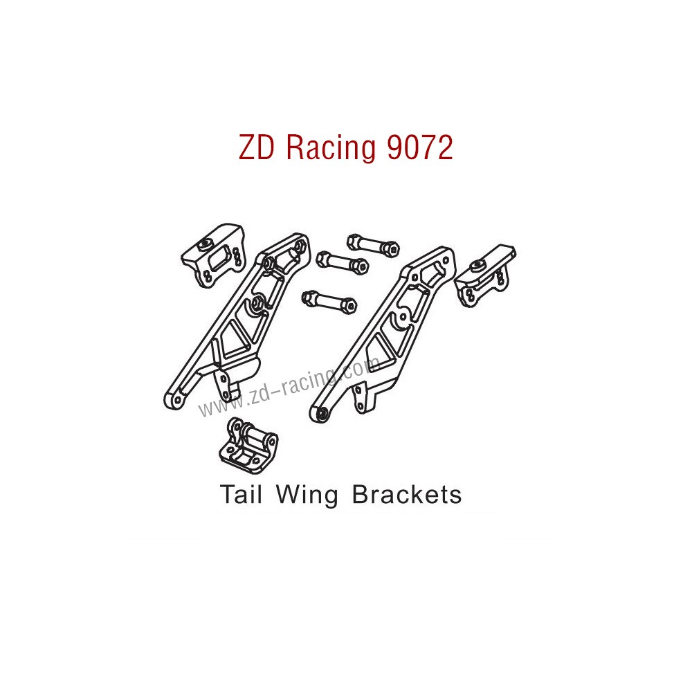 ZD Racing 9072 Pirates 2 Parts Tail Wing Brackets 8149