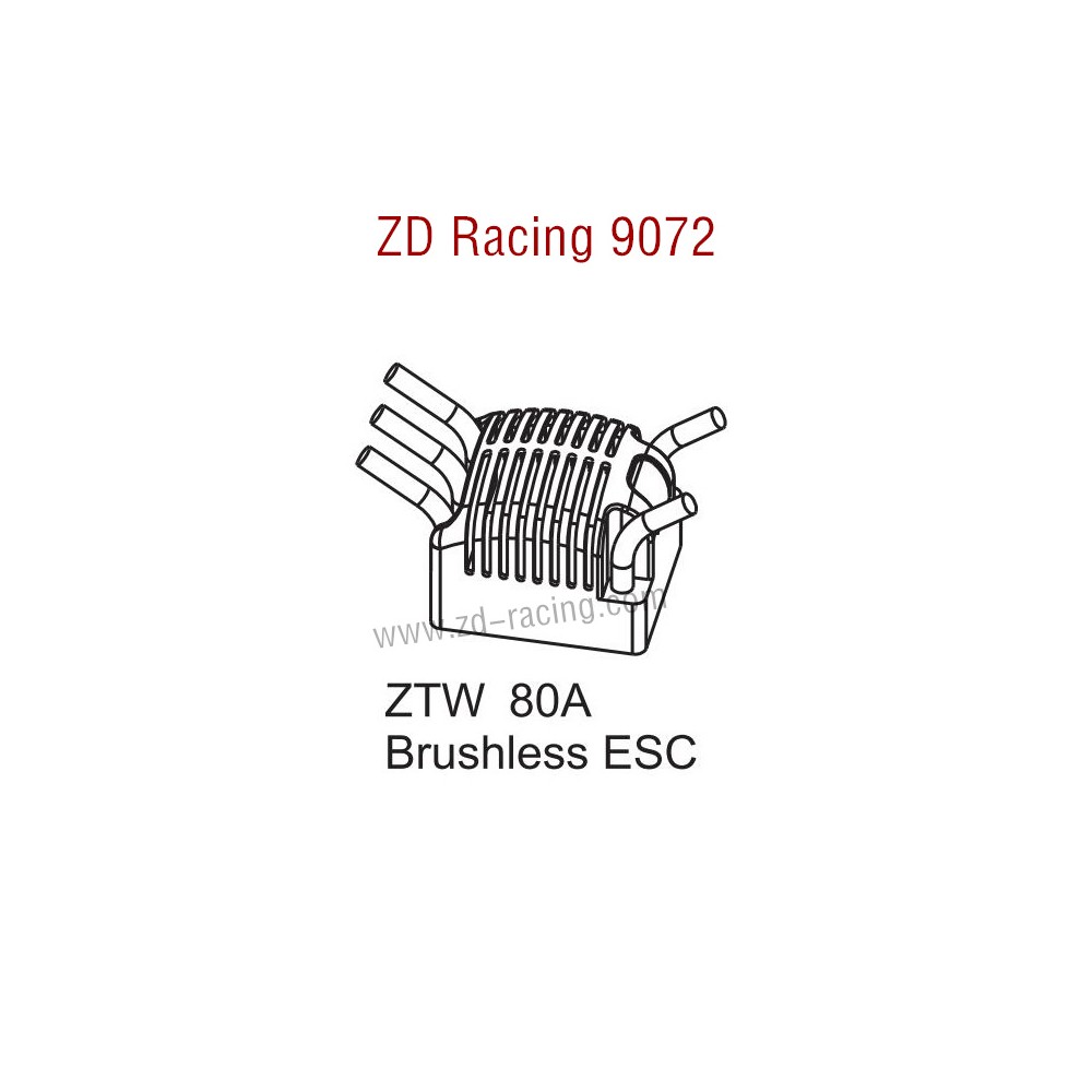 ZD Racing 9072 Pirates 2 Parts ZTW 80A Brushless ESC 8268