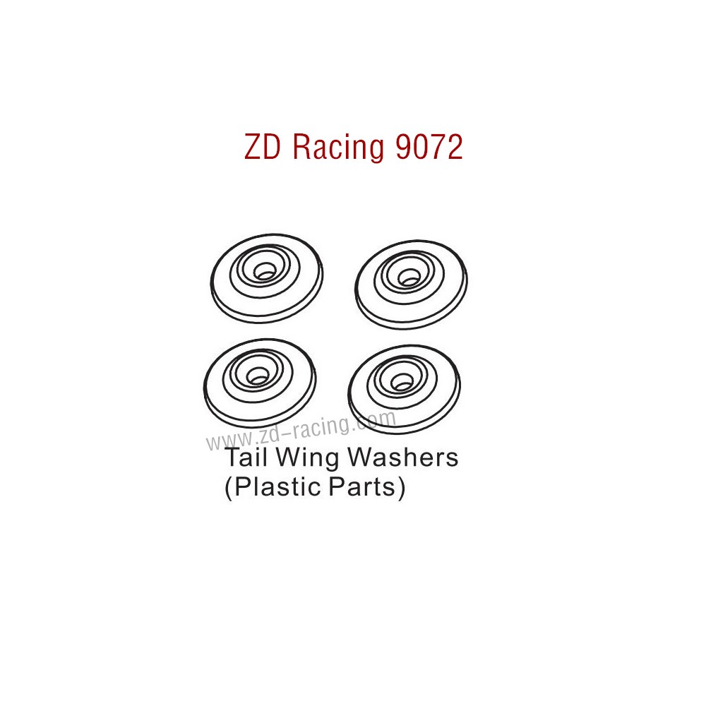 ZD Racing 9072 Pirates 2 Parts Tail Wing Washers Plastic 8288