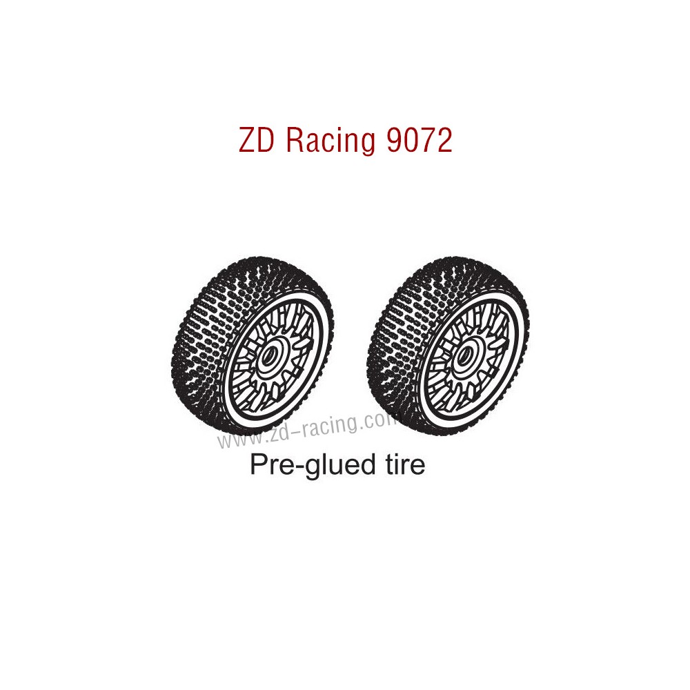 ZD Racing 9072 Pirates 2 Parts Pre-Guled Tire 8307