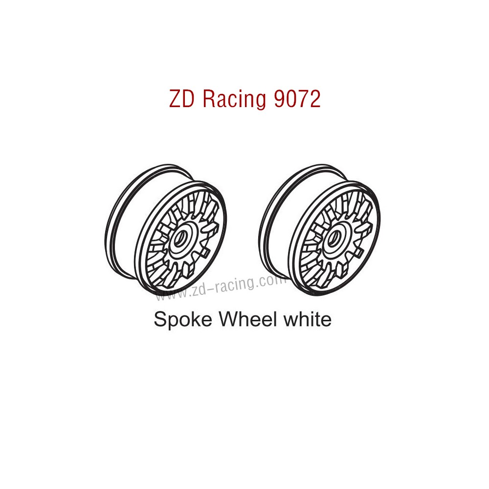 ZD Racing 9072 Pirates 2 Parts Spoke Wheel White 8310