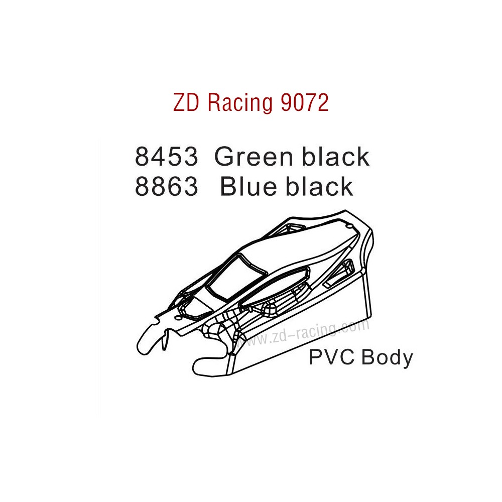 ZD Racing 9072 Pirates 2 Parts Car Body 8453