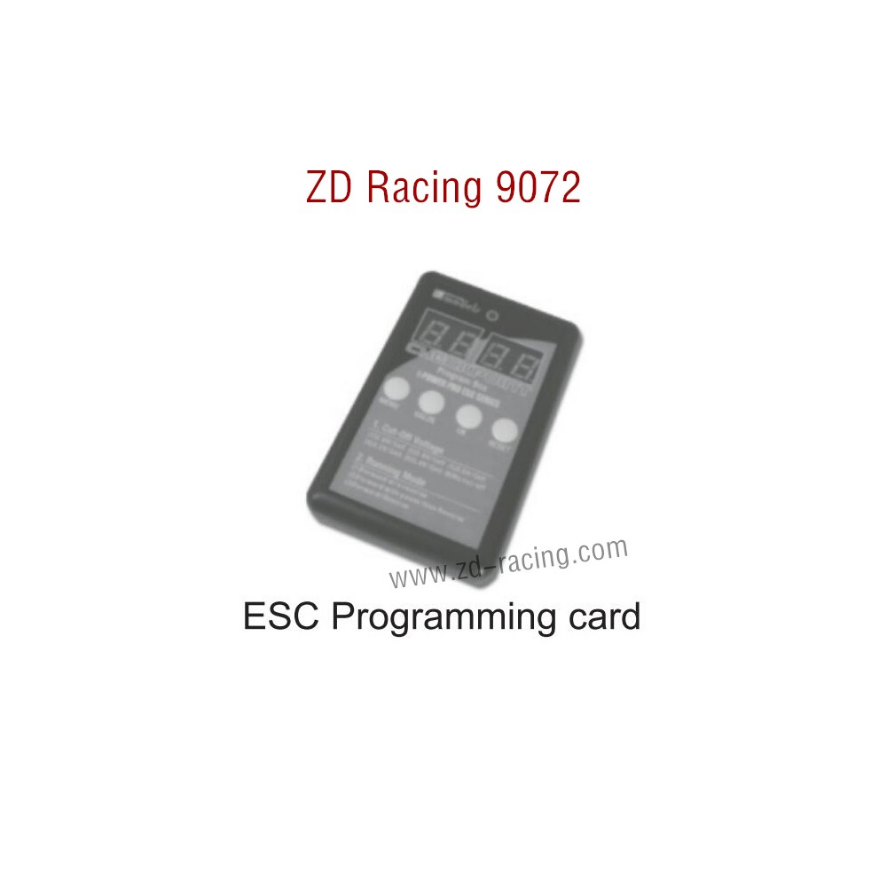 ZD Racing 9072 Pirates 2 Parts ESC Programming Card 8464