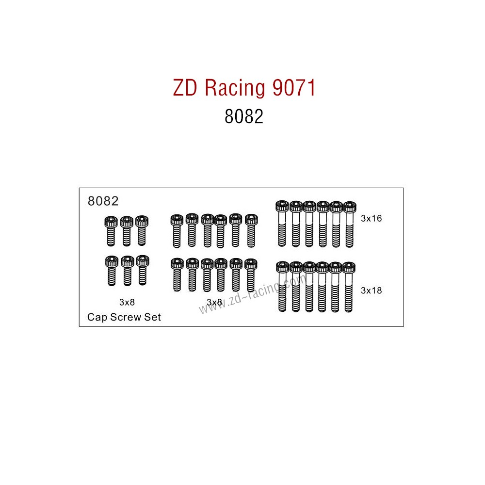 ZD Racing 9071 Parts Cap Screw set 8082