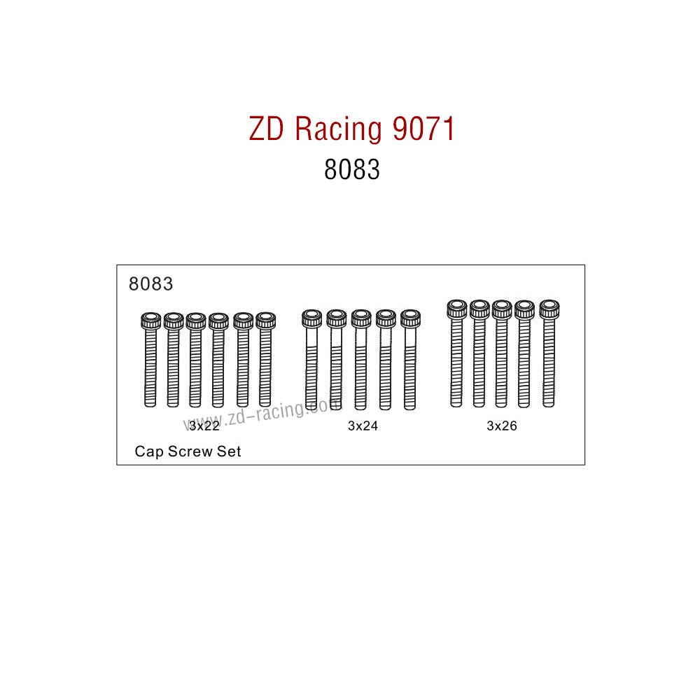 ZD Racing 9071 Parts Cap Screw Set 8083