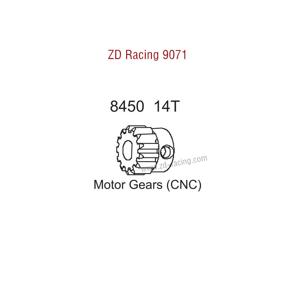 ZD Racing 9071 Upgrade Parts 14T Motor Gear CNC 8450