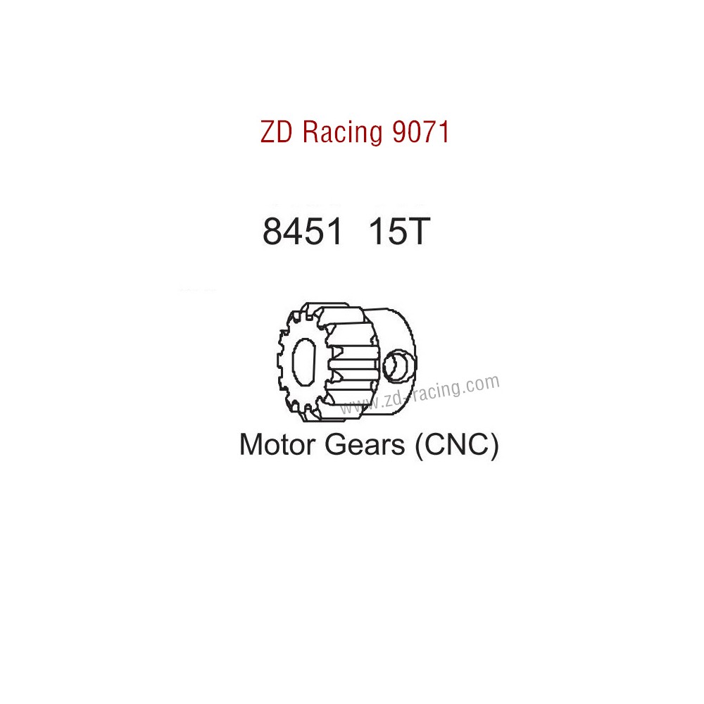 ZD Racing 9071 Upgrade Parts 15T Motor Gear CNC 8451