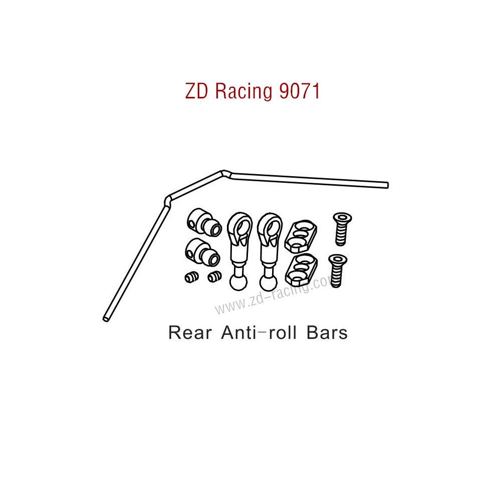 ZD Racing 9071 Parts Rear Anti-Roll Bars 8043