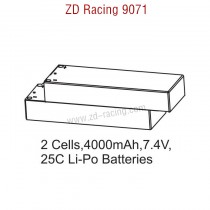 ZD Racing 9071 Parts 2 Cells 4000mAh 7.4V 25C Lipo Battery 8101