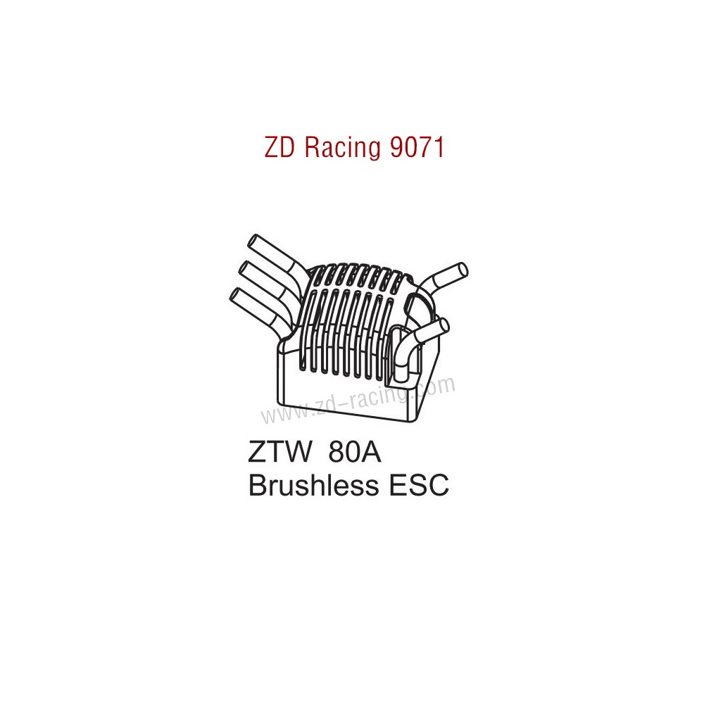 ZD Racing 9071 Parts ZTW 80A Brushless ESC 8268