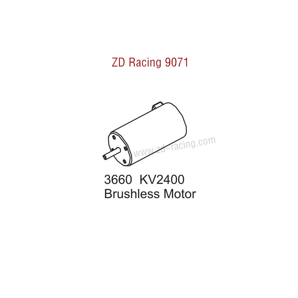 ZD Racing 9071 Parts 3660 KV2400 Brushless Motor 8272