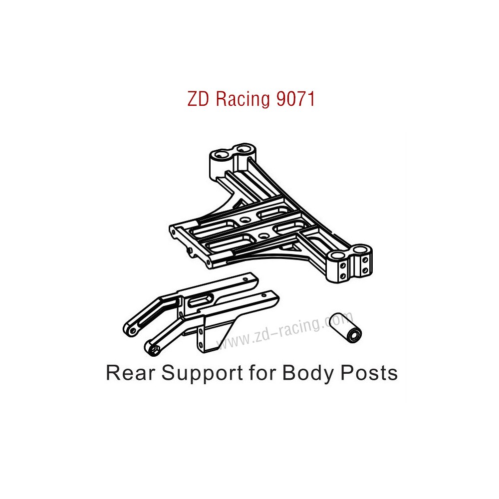 ZD Racing 9071 Parts Rear Support for Body Posts 8448