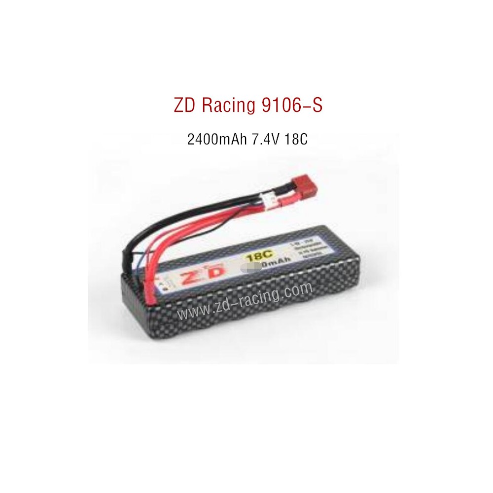 ZD Racing 9106S Parts Lipo Battery 2400mAh 7.4V 18C 7384