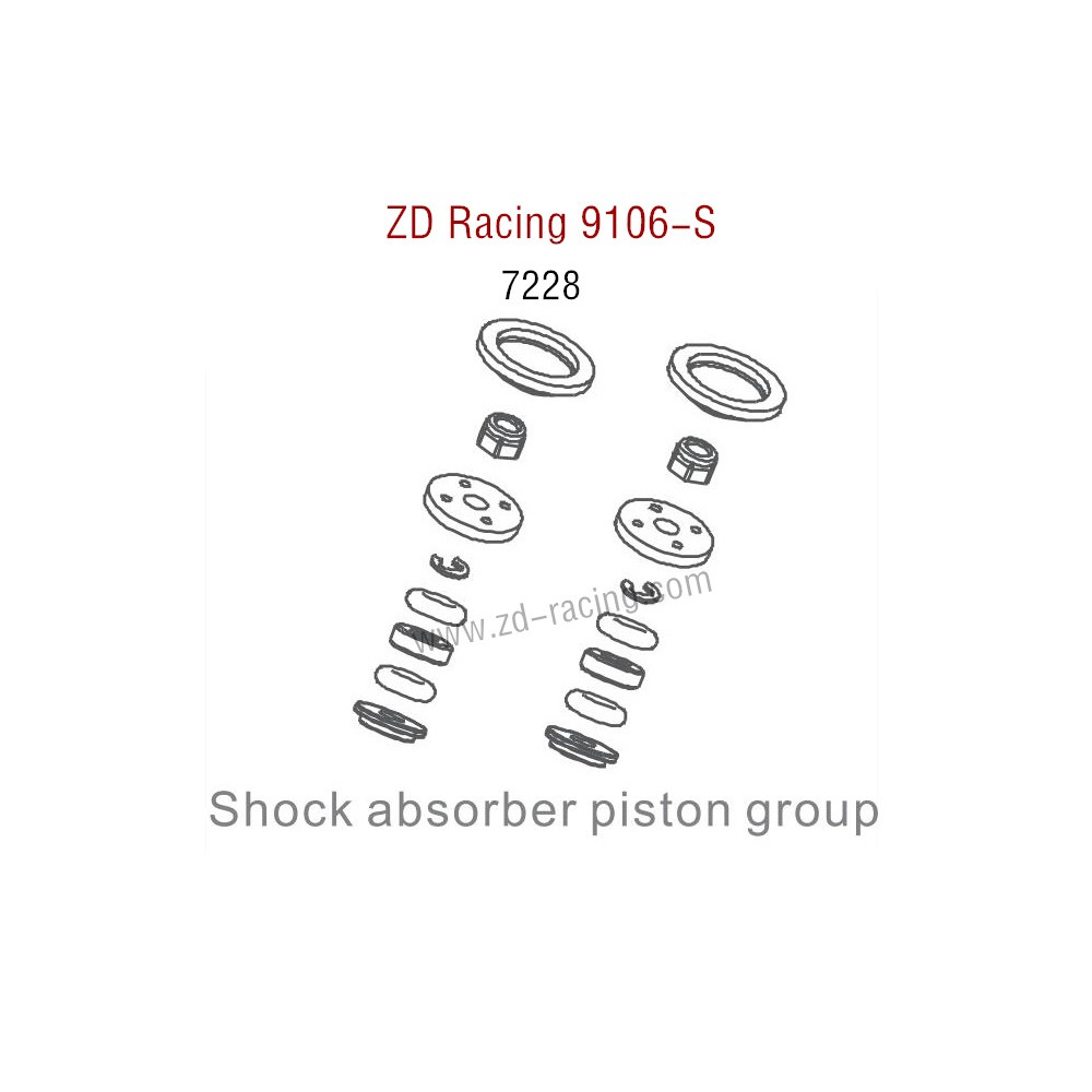 ZD Racing 9106S Parts Shock Absorber Piston Group 7228