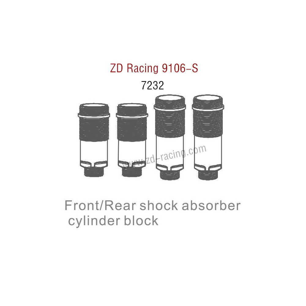 ZD Racing 9106S Parts Front Rear Shock Absorber Cylinder Block 7232