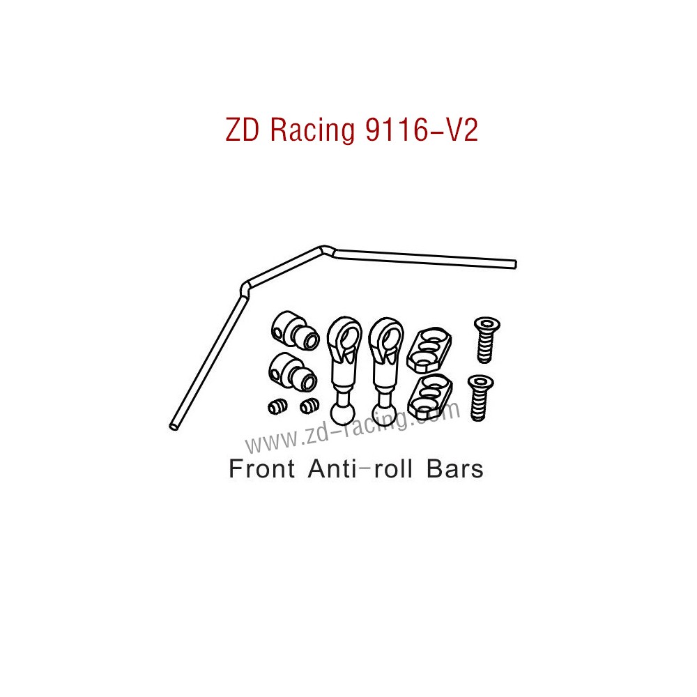 ZD Racing 9116-V2 Parts Front Anti-roll Bars 8044