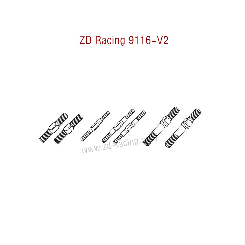 ZD Racing 9116-V2 Parts All Rods 8126