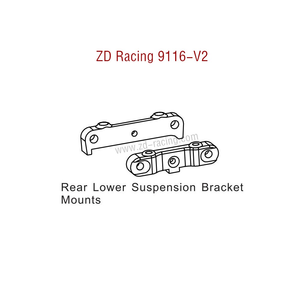 ZD Racing 9116-V2 Parts Rear Lower Suspension Bracket Mounts 8137