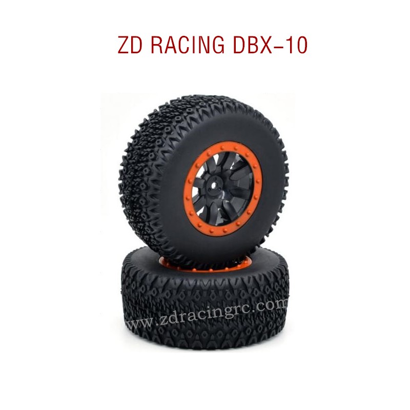 ZD RACING DBX-10 RC Car Parts Brushed wheels tire set 7542 orange