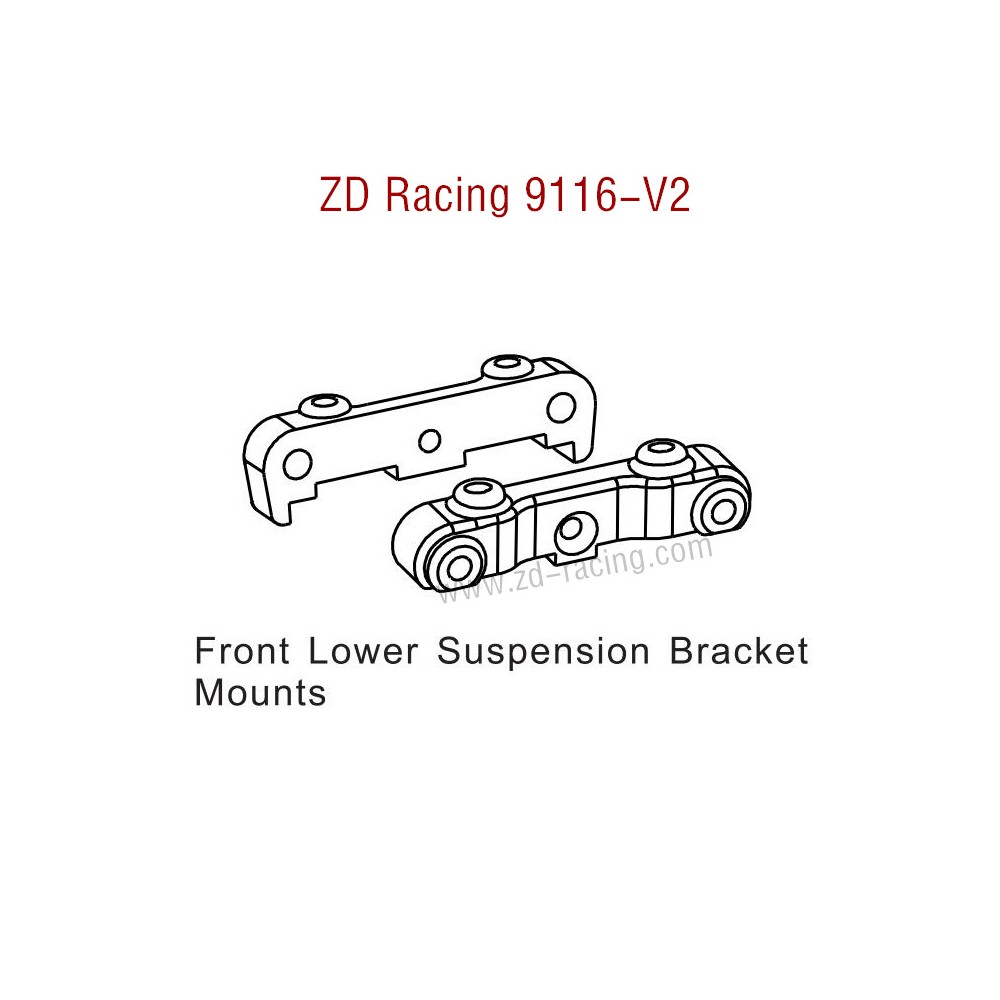 ZD Racing 9116-V2 Parts Front Lower Suspension Bracket Mounts 8138