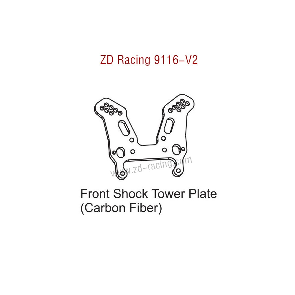 ZD Racing 9116-V2 Parts Front Shock Tower Plate Carbon Fiber 8240