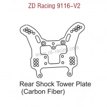 ZD Racing 9116-V2 Parts Rear Shock Tower Plate Carbon Fiber 8241