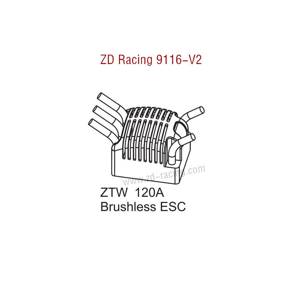 ZD Racing 9116-V2 Parts 120A Brushless ESC 8272