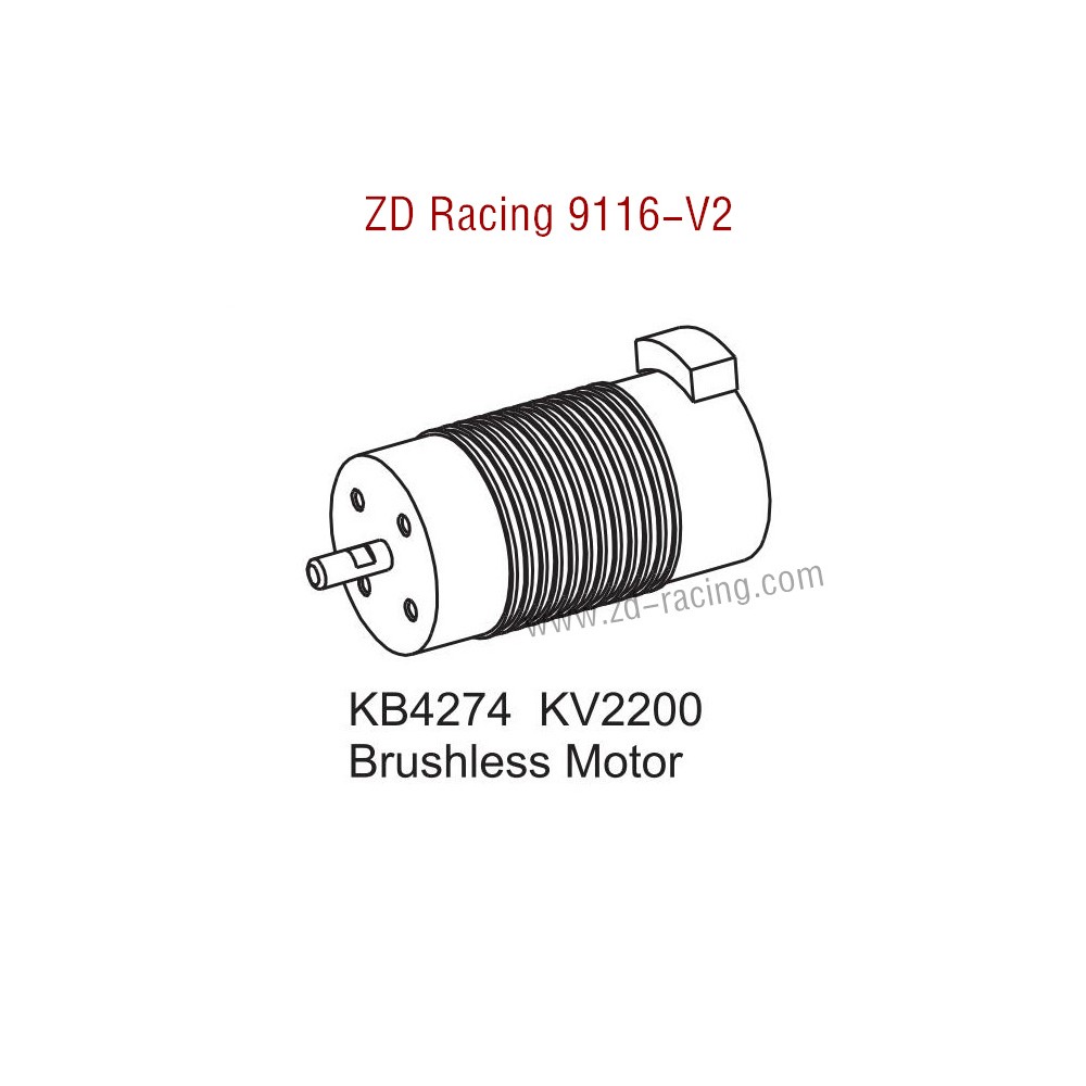 ZD Racing 9116-V2 Upgrade Parts Brushless Motor KB4274 KV2200 8297