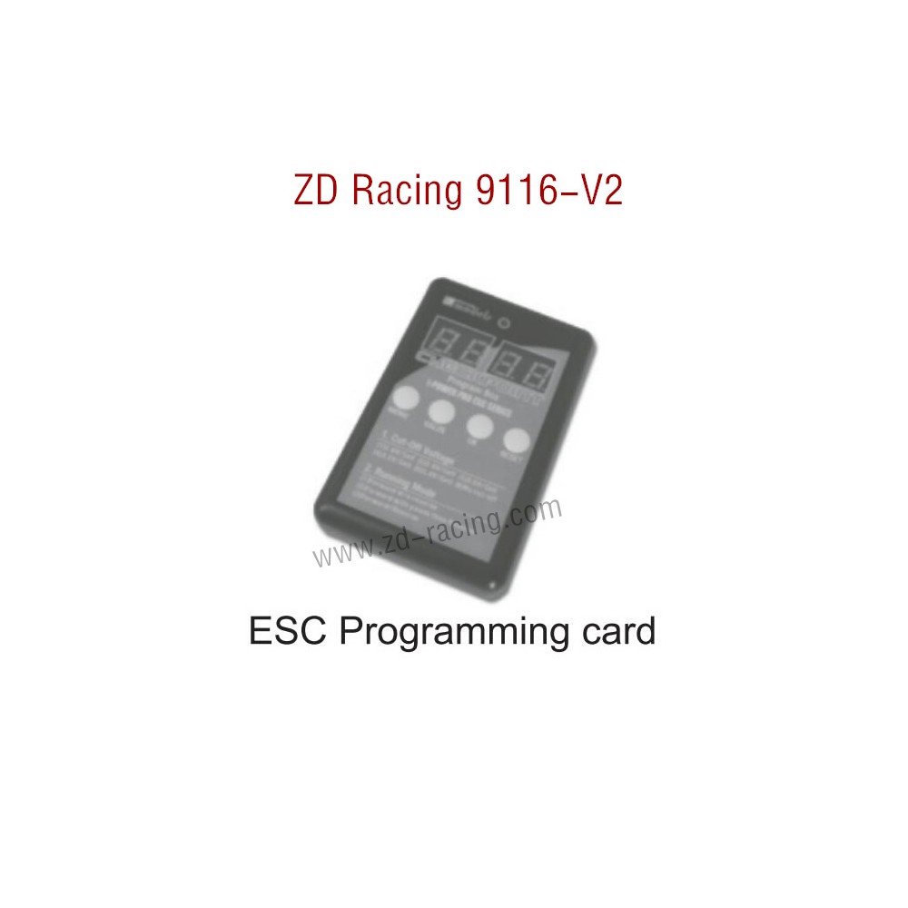 ZD Racing 9116-V2 Parts ESC Programming Card 8464