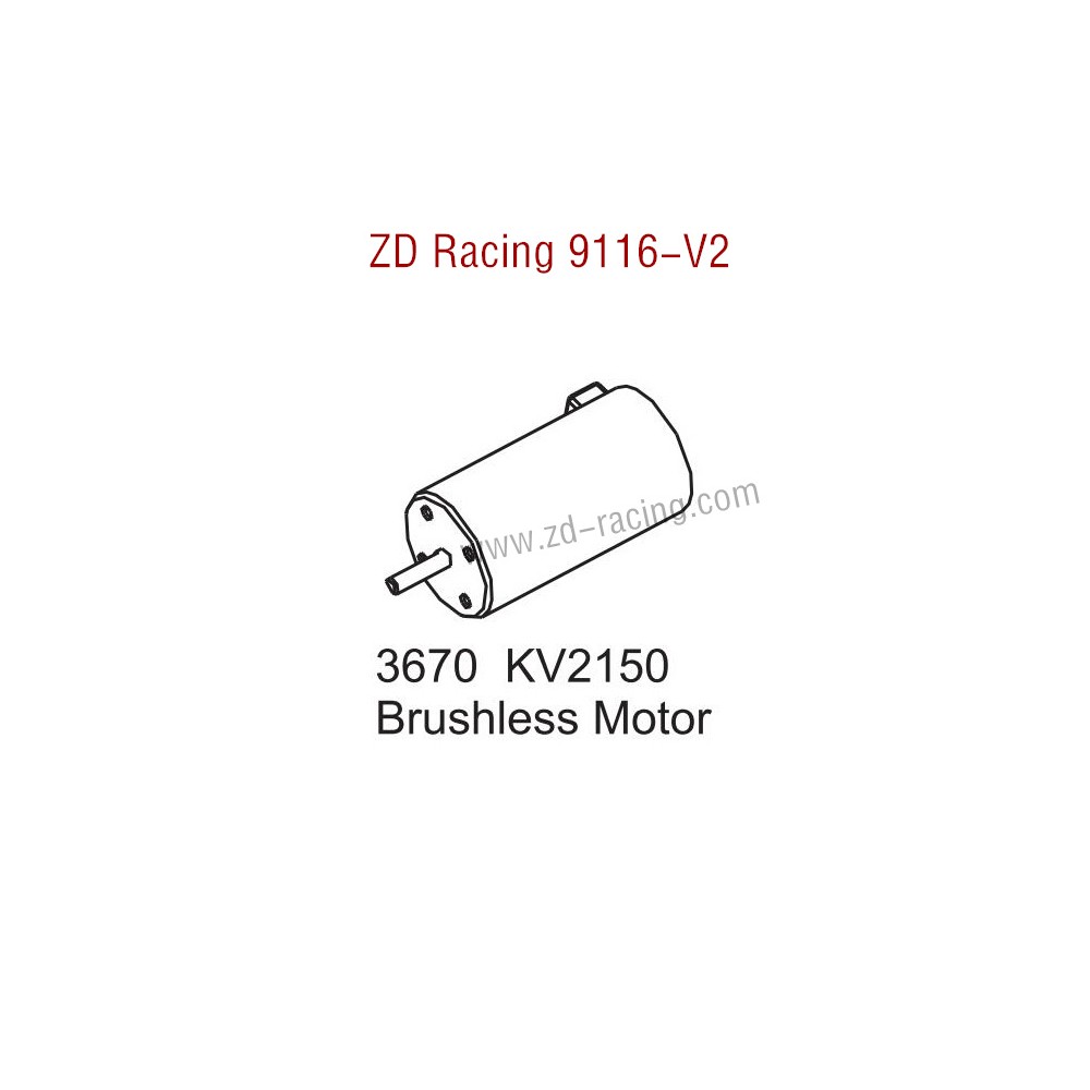 ZD Racing 9116-V2 Parts 3670 KV2150 Bruhless Motor 8471